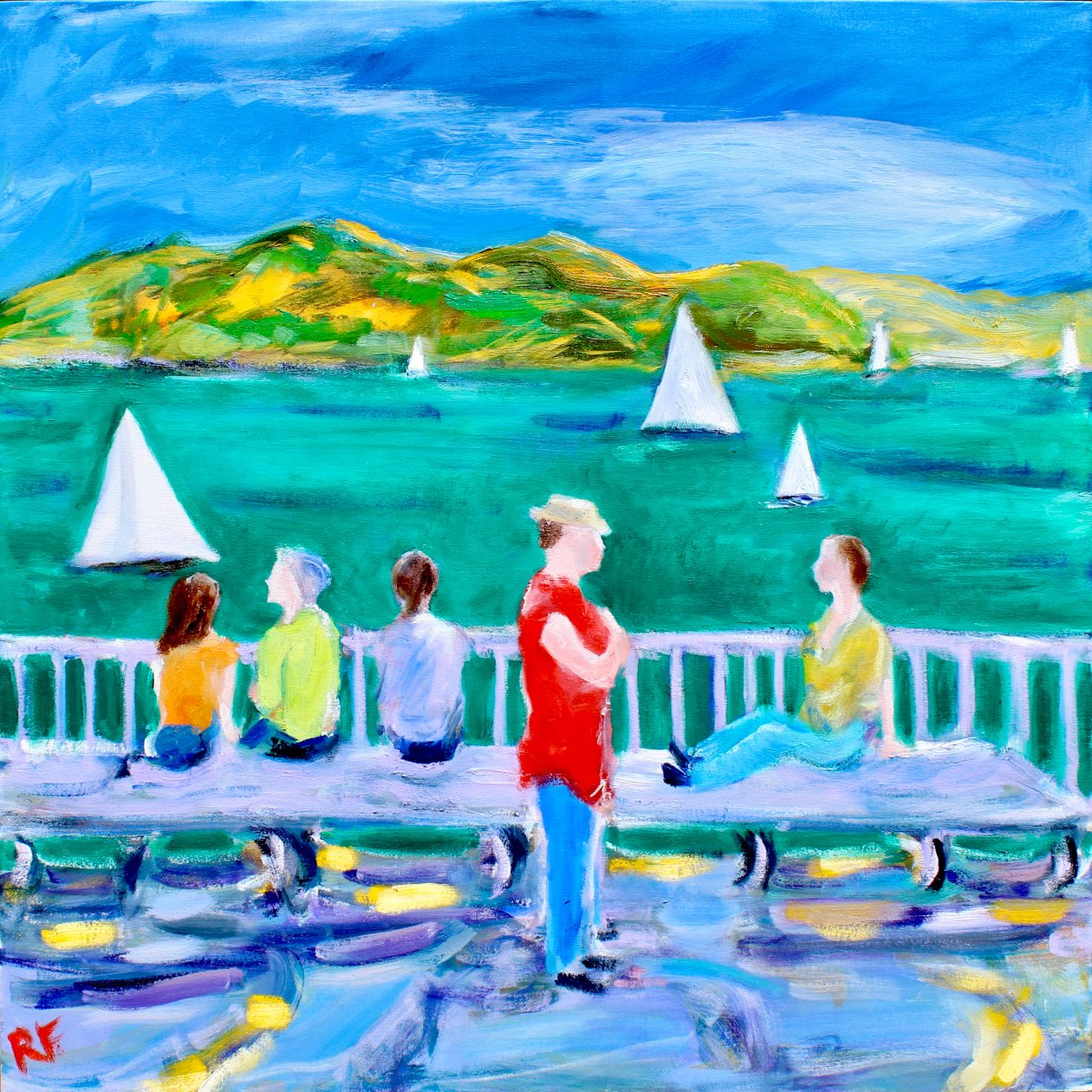En bænk, Sausalito, 2017 af Richard Fox