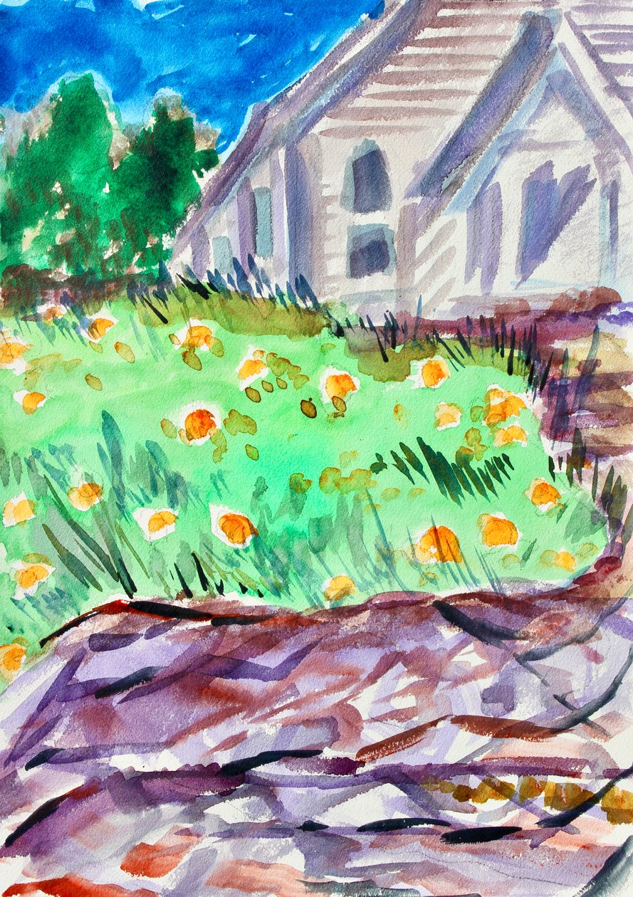 Church on a Hill, Tiburon, 2017 af Richard Fox