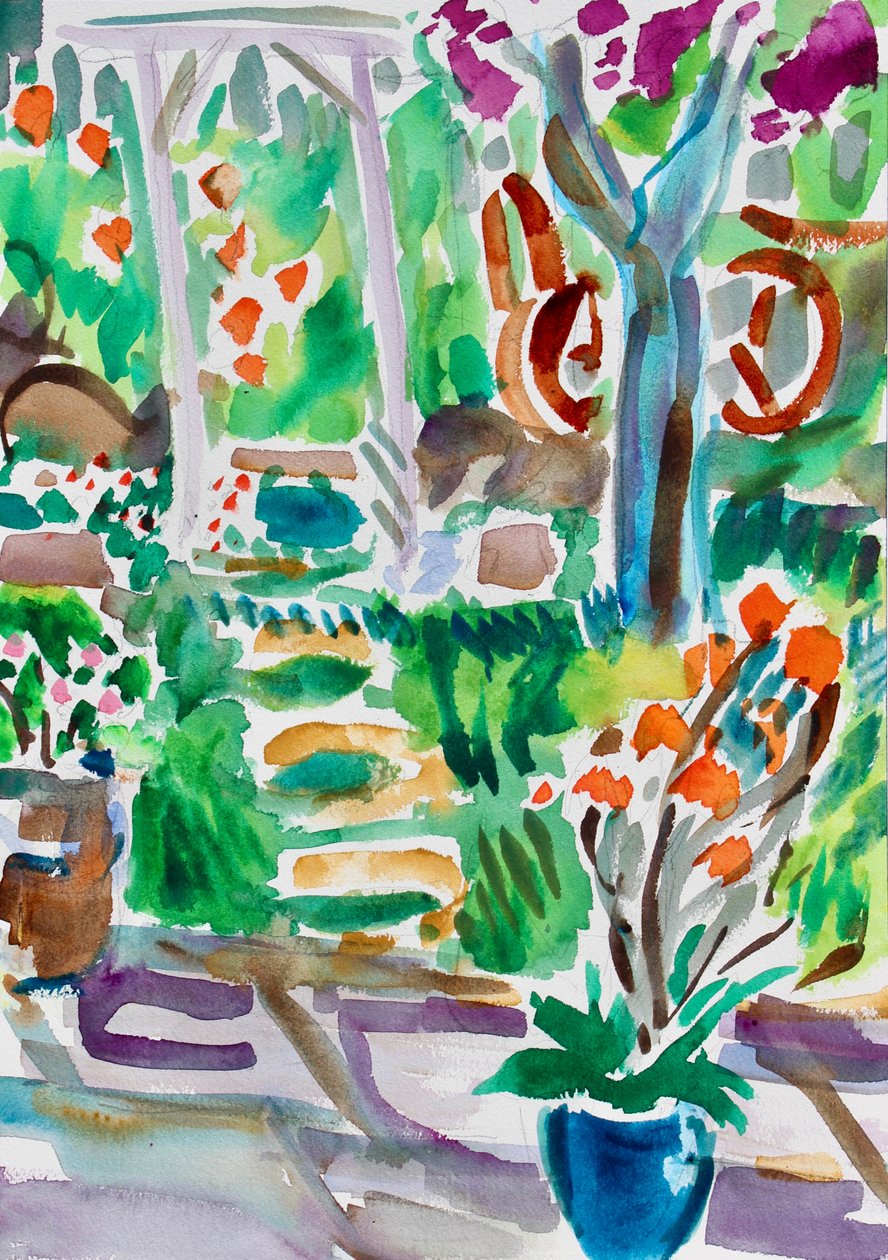 Havesti og espalier, 2020 af Richard Fox