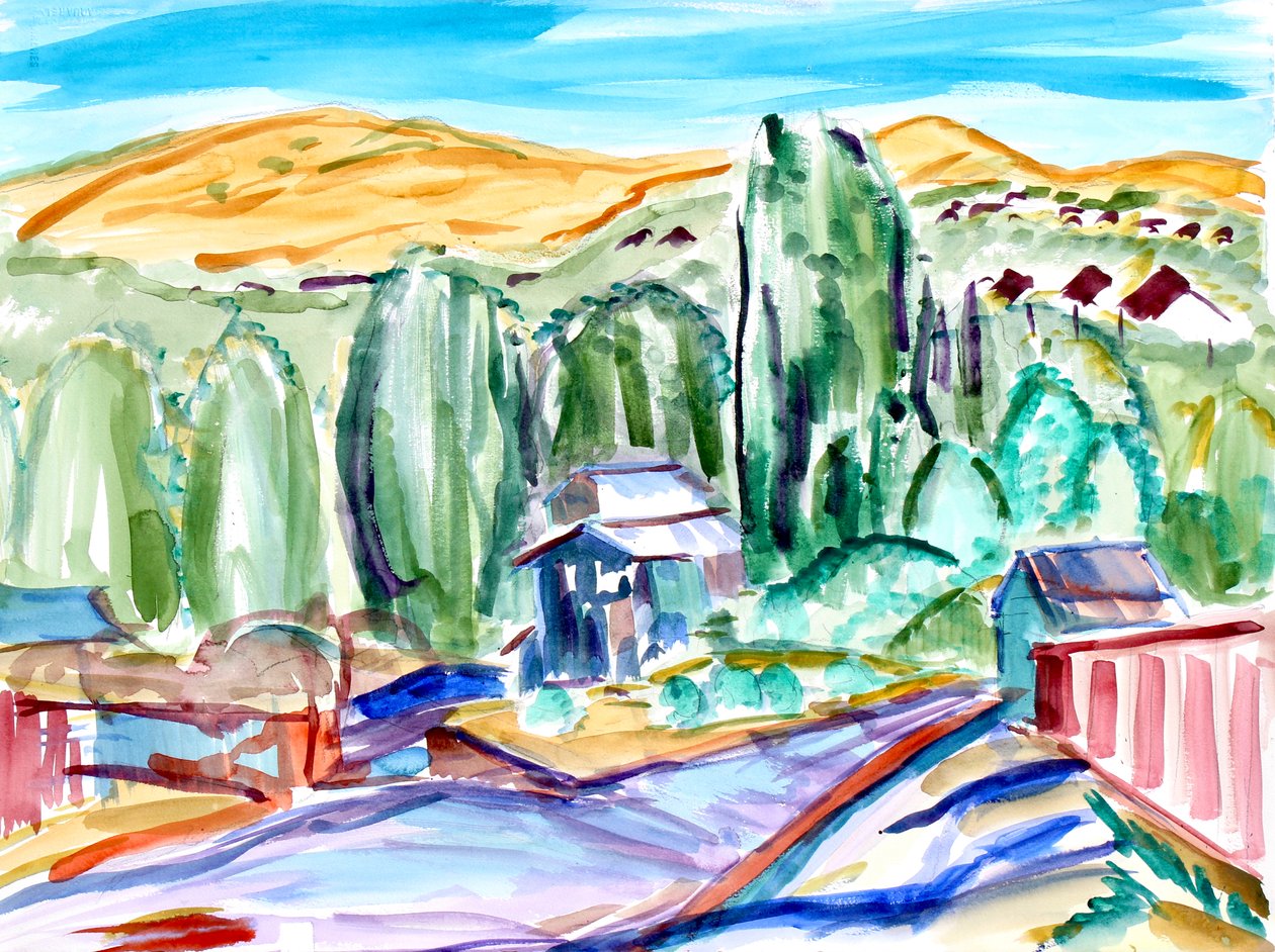 Huse og bakker, 2019 af Richard Fox