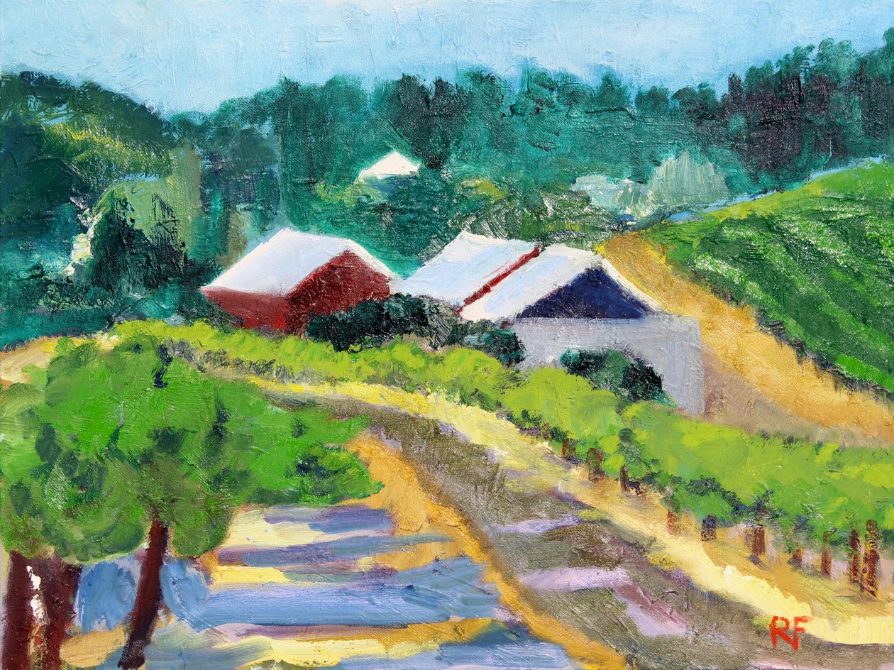 Vineyard and Road, 2019 af Richard Fox