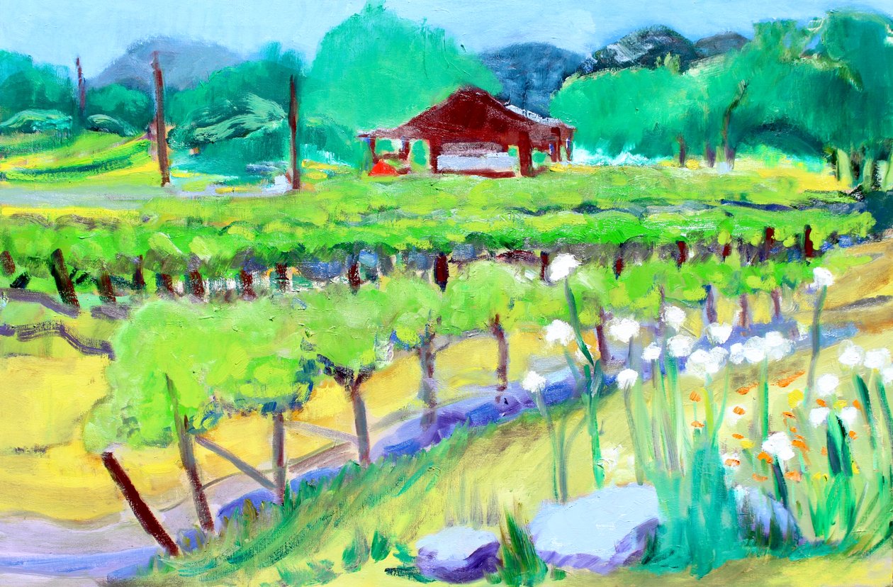 Vingård på Zinfandel Lane, Napa, 2019 af Richard Fox