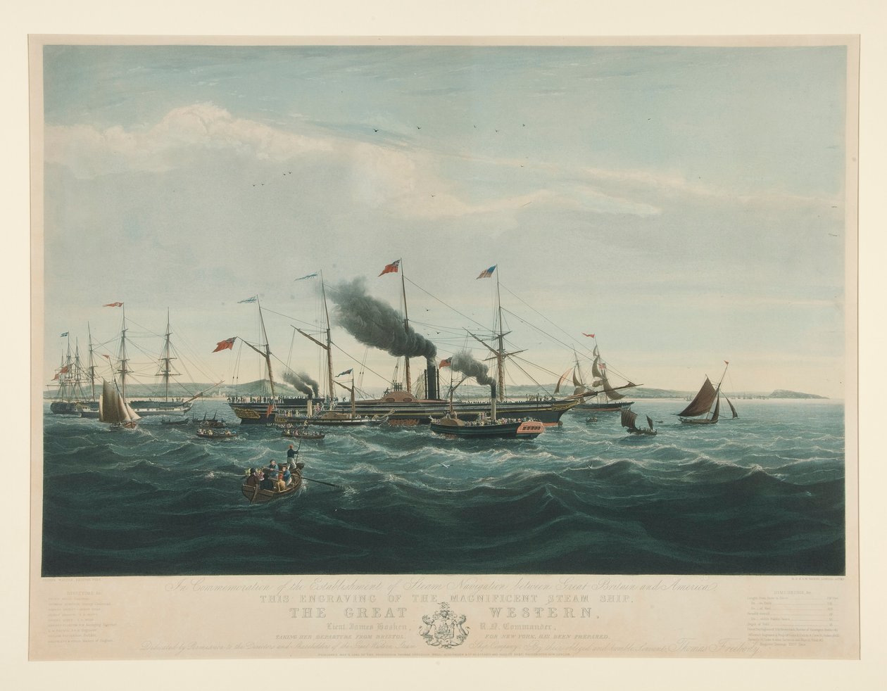 Til minde om etableringen af Steam Navigation mellem Storbritannien og Amerika af Richard Gilson Reeve