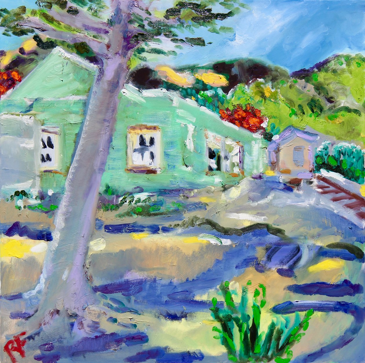 The Abandoned Depot, Rutherford, Napa, 2022 (olie på lærred) af Richard H. Fox