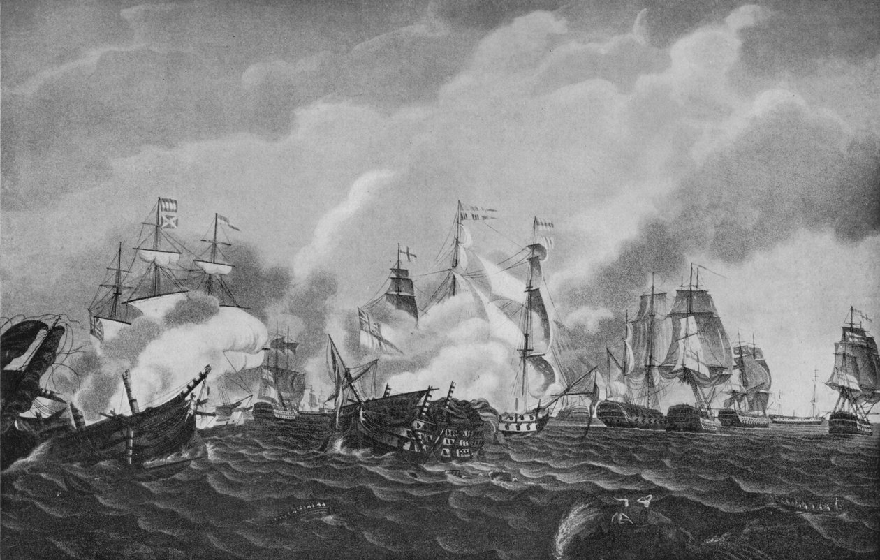 Action ud for San Domingo, c1807 af Richard Harraden