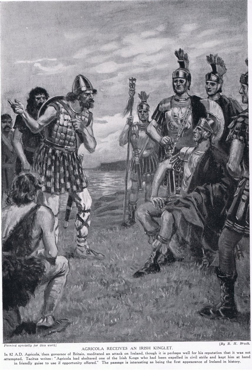 Agricola modtager en irsk kongekarl, illustration fra "Hutchinson