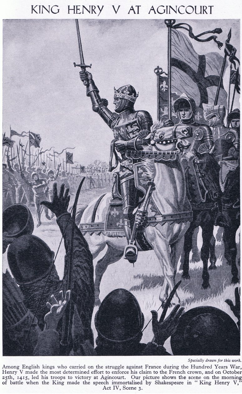 Kong Henrik ved Agincourt 1415 e.Kr., ca. 1950 af Richard Henry Brock