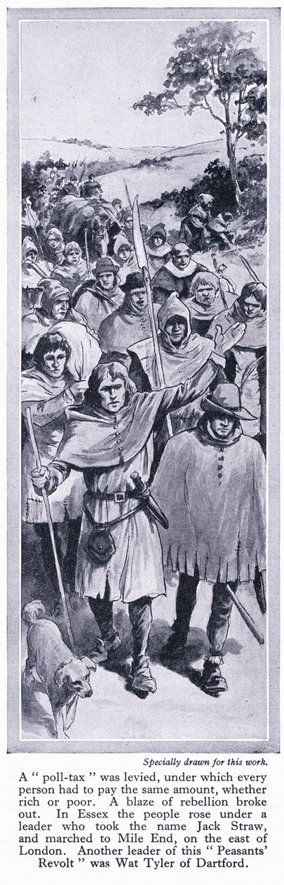 The Peasants Revolt, Jack Straw og Wat Tyler, ca. 1950 af Richard Henry Brock
