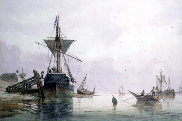 Shoreham (akvarel på papir) af Richard Henry Nibbs