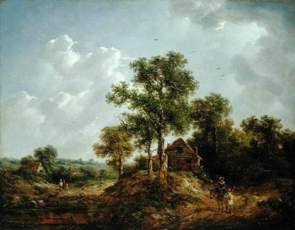 I nærheden af Sevenoaks, Kent (olie på lærred) af Richard Hilder