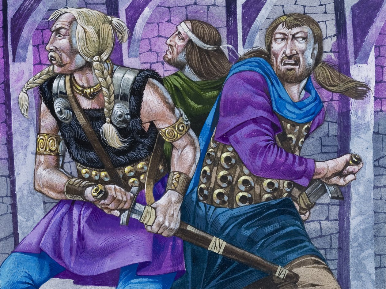 Sir Galahad, sammen med Percival og Bors af Richard Hook