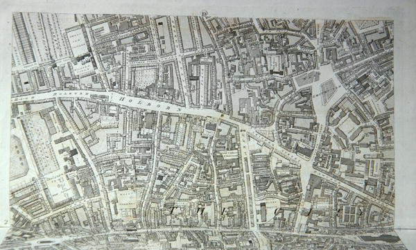 Plan for City of London, offentliggjort 1813 (gravering) (se 247354-247357) af Richard Horwood