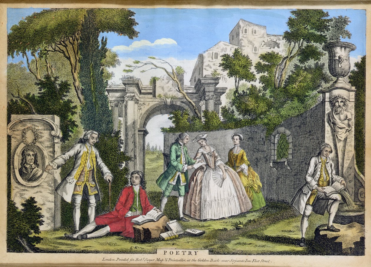 Poesi, udgivet af Robert Sayer (fl.1750-80) ca.1750 (akvatint) af Richard Houston