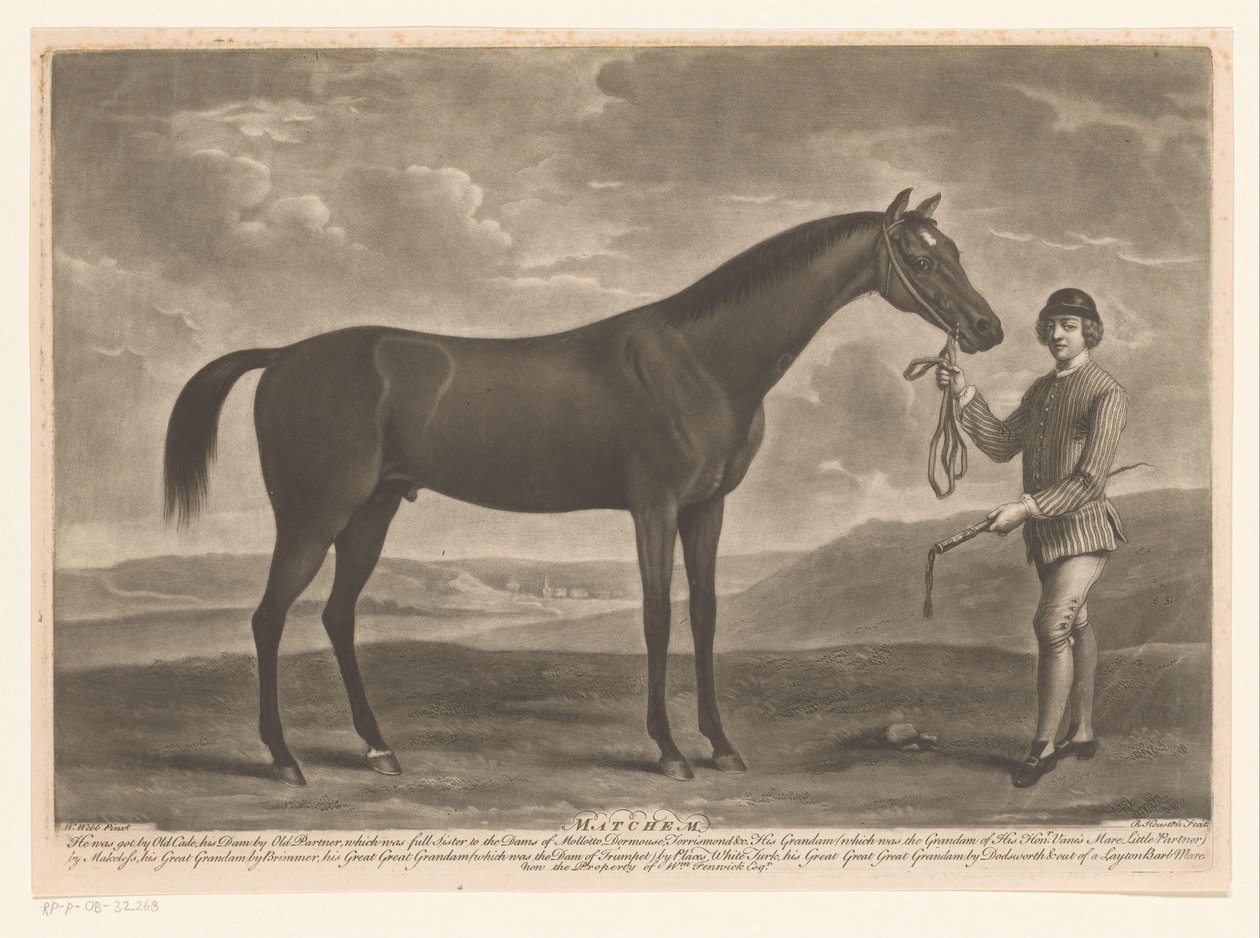 Racepaard med jockey Matchem (titel på objekt) af Richard Houston