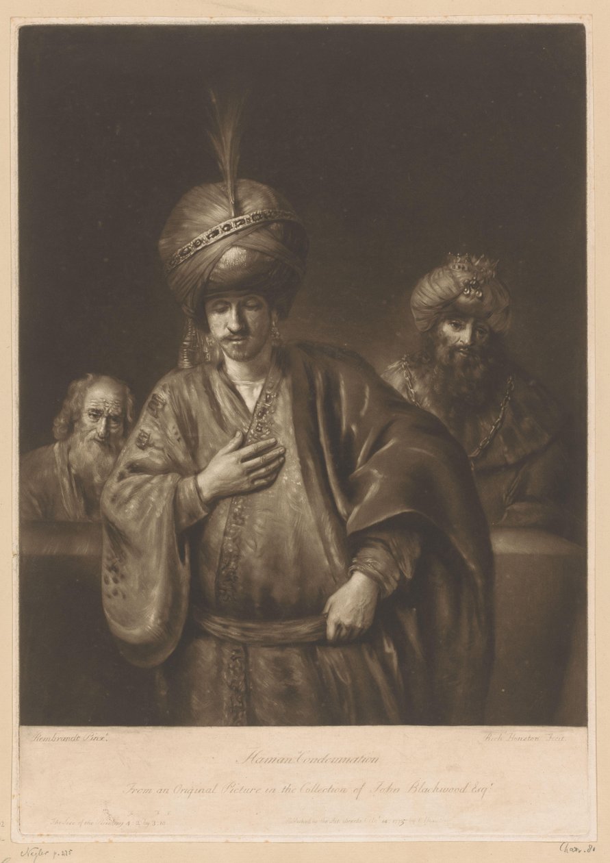 Fordømmelse af Haman Haman-fordømmelse (titel på objekt) af Richard Houston
