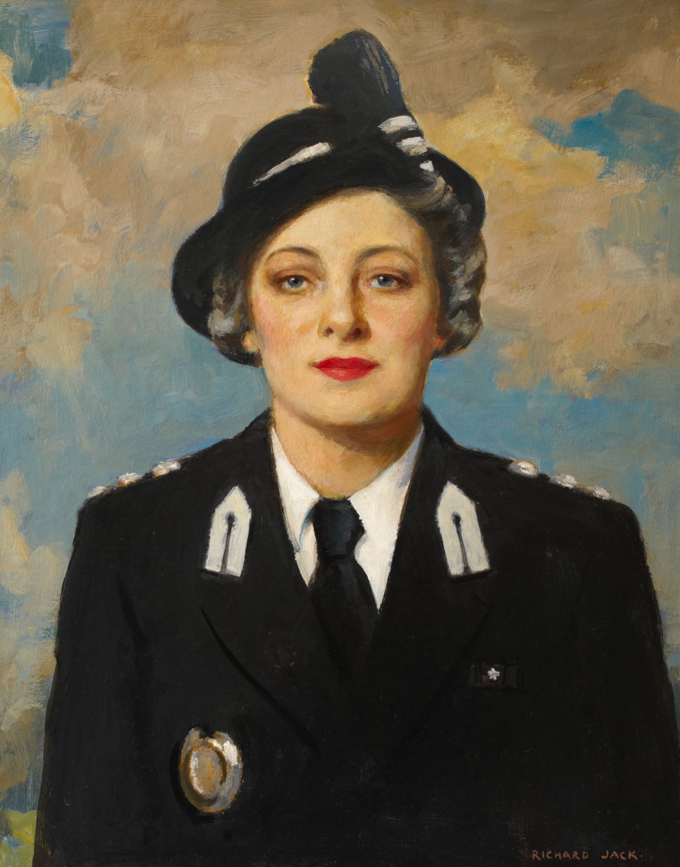 Muriel Elsie Gamage, ca. 1950 (olie på lærred) af Richard Jack