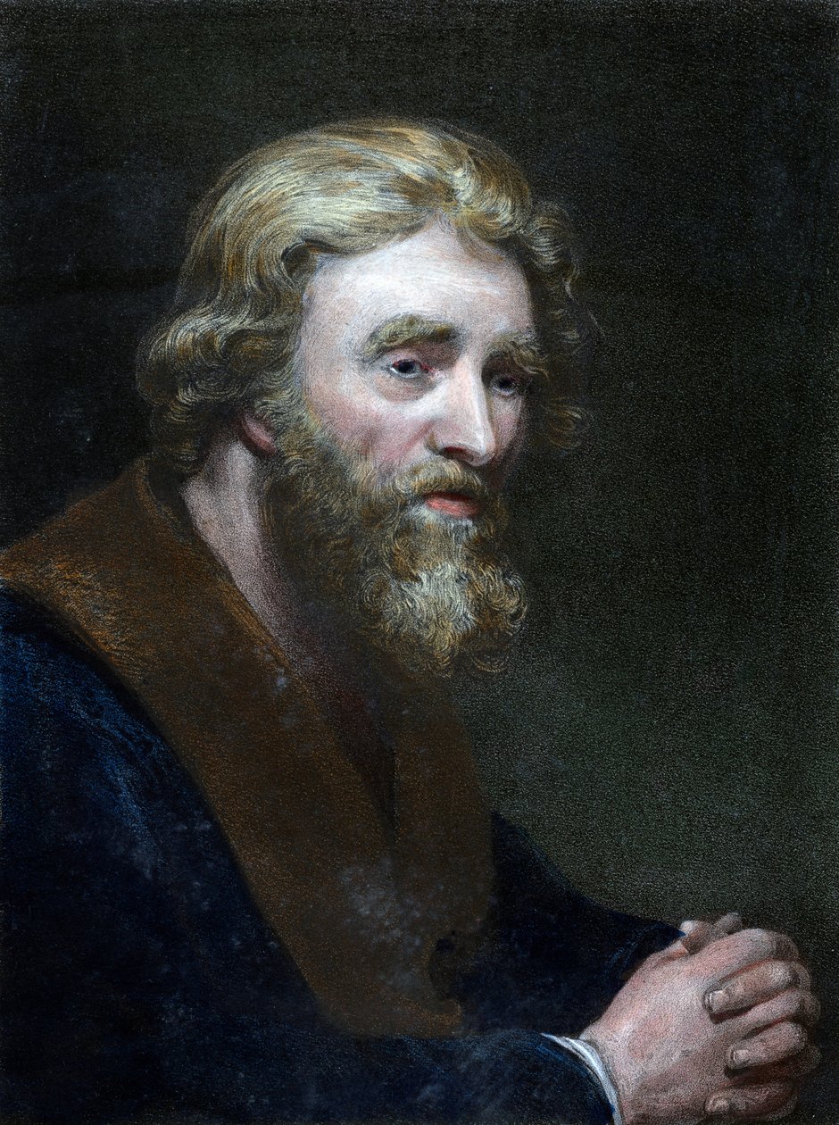 Portræt af en skægget mand, 1800-tallet. af Richard James Lane