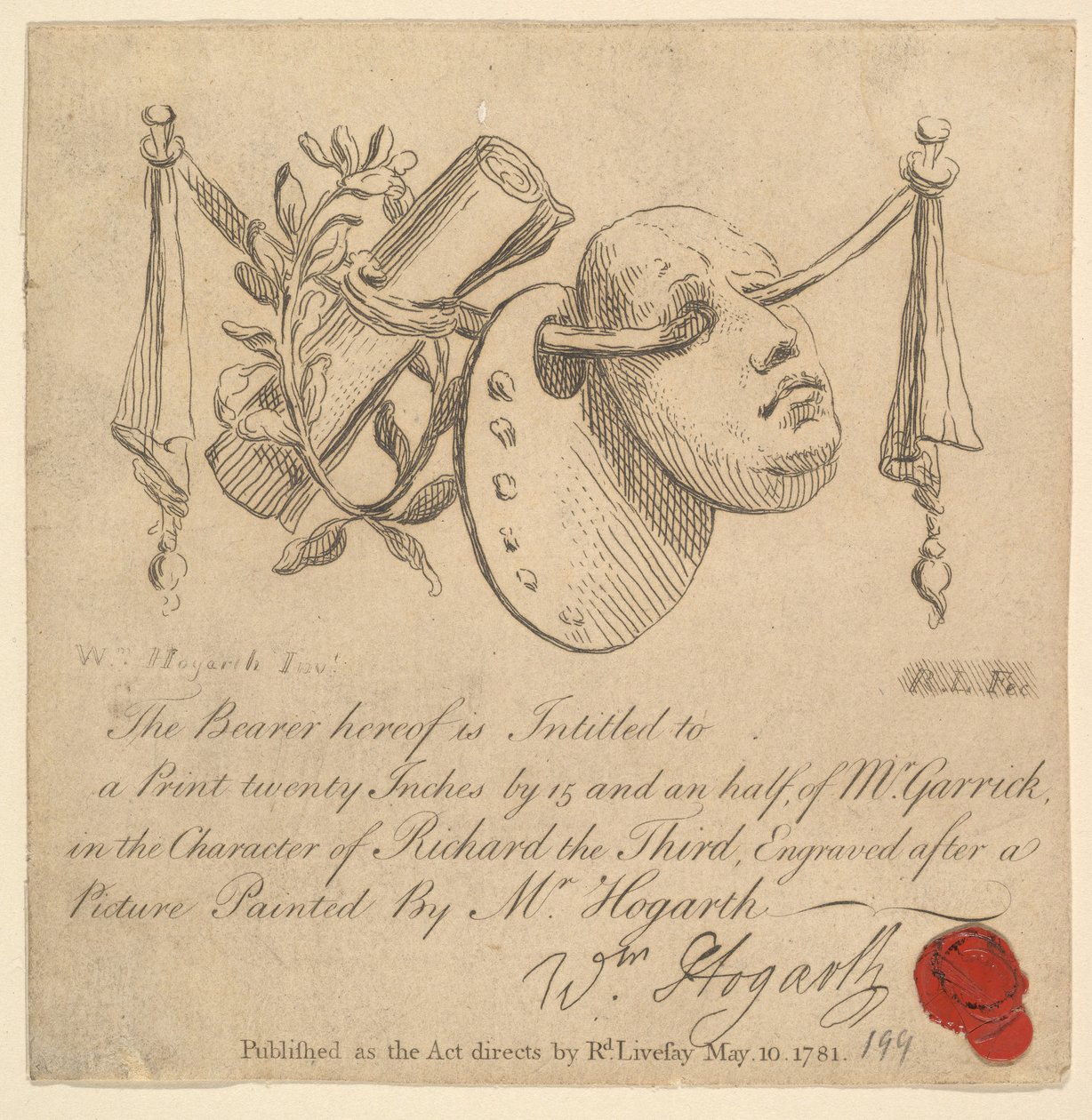 Maske og palet, 1781. af Richard Livesay