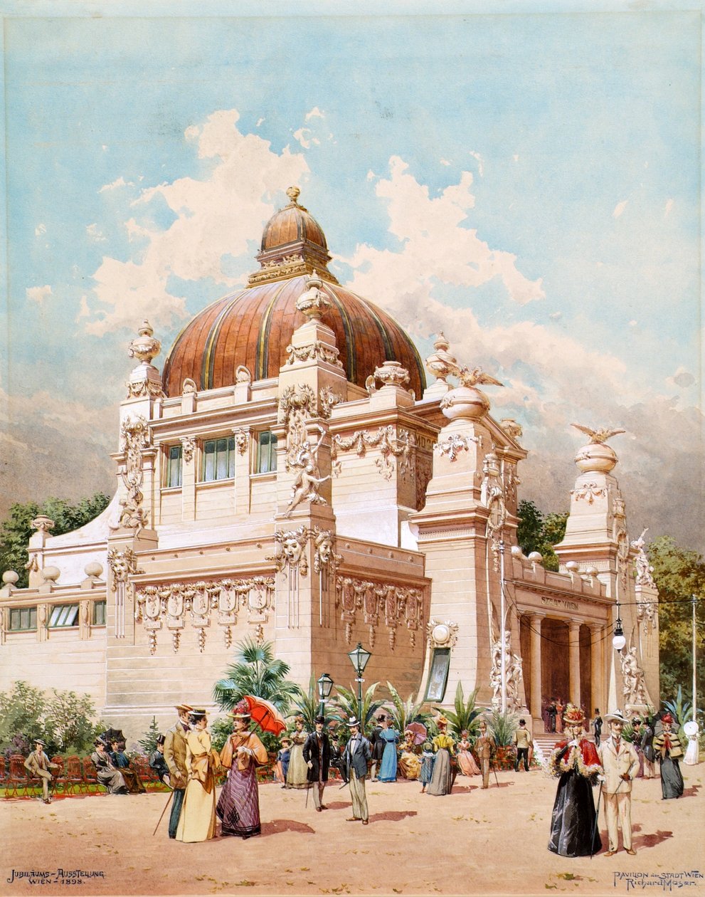 Jubilæumsudstillingen i Wien 1898: Pavillon af byen Wien af Richard Moser