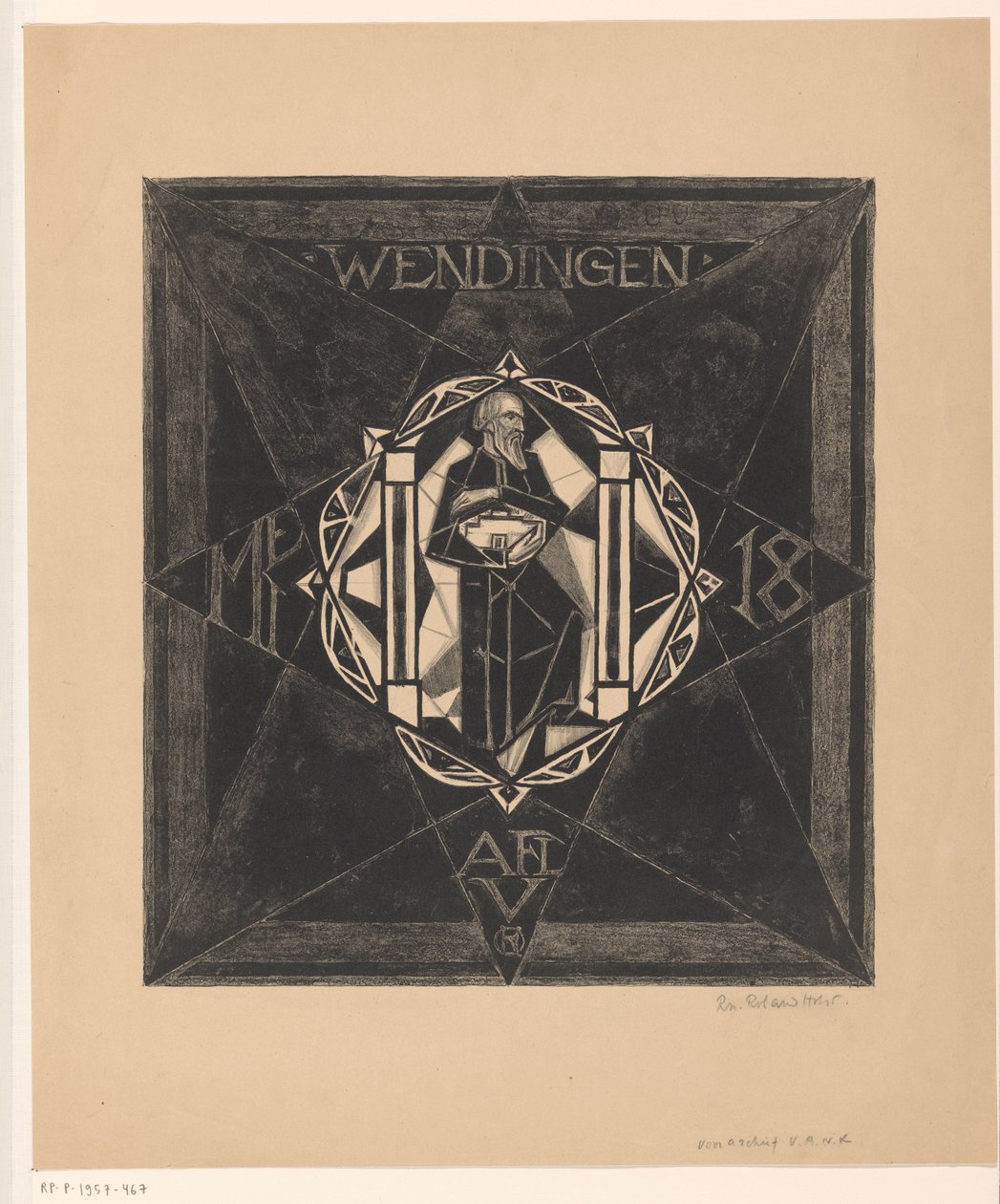 Omslagsdesign for: Wendingen, 1918 af Richard Nicolaüs Roland Holst (signed by artist)