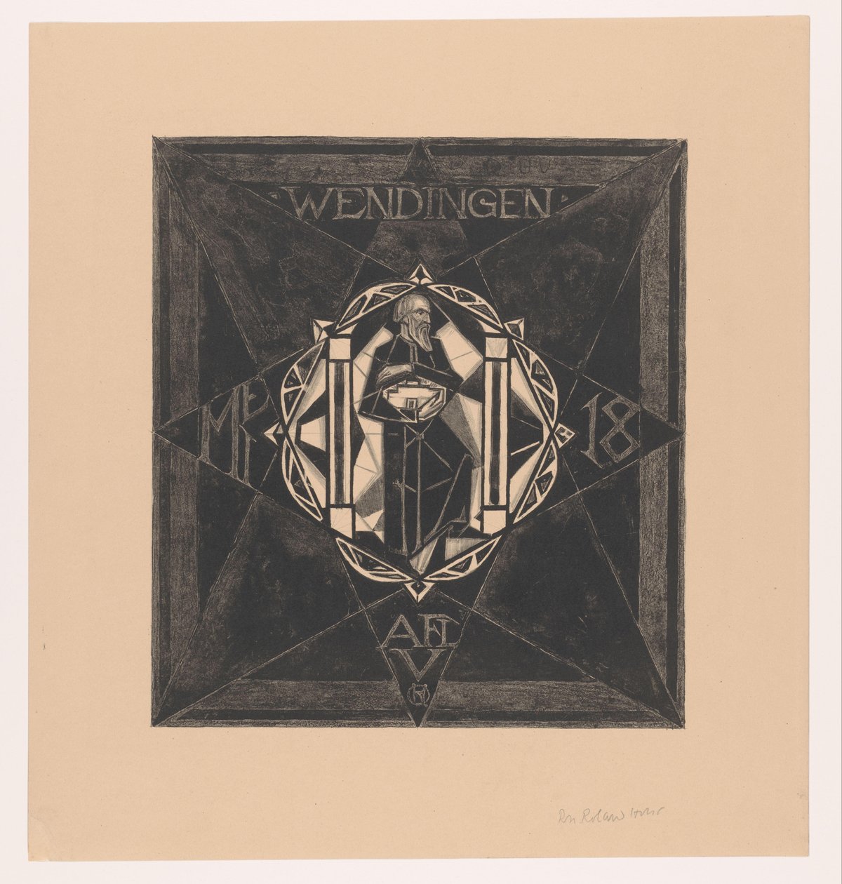 Omslagsdesign for: Wendingen, 1918 af Richard Nicolaüs Roland Holst (signed by artist)