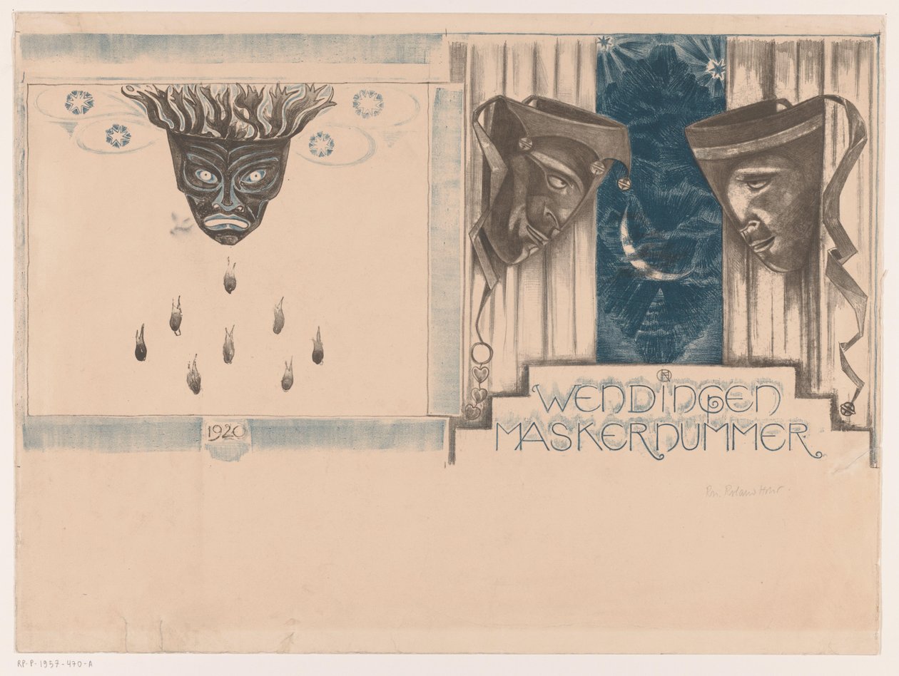 Coverdesign til: Twists, Mask Number, 1920 af Richard Nicolaüs Roland Holst (signed by artist)