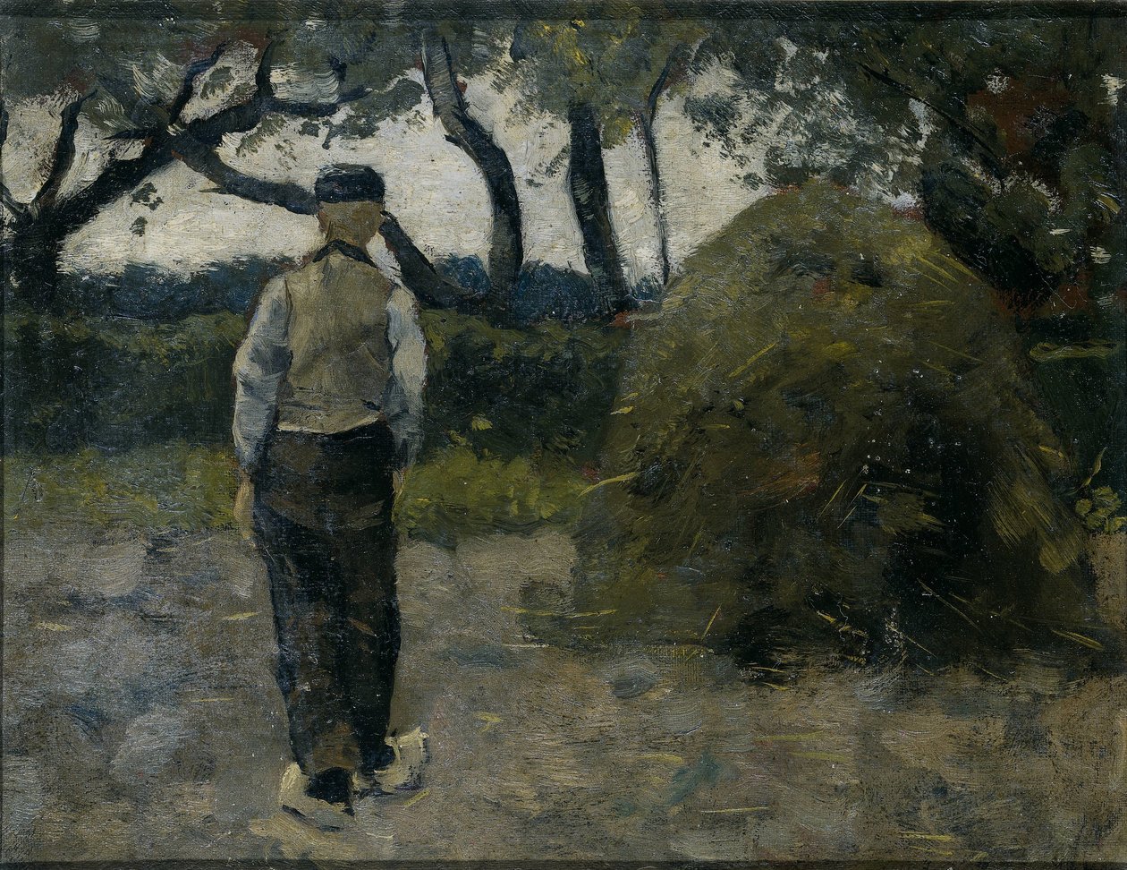 En landmand, der står nær en høstak af Richard Nicolaüs Roland Holst