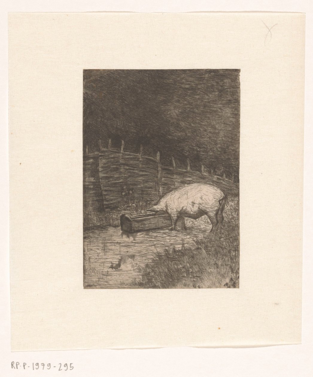 Gris, der spiser fra et trug af Richard Nicolaüs Roland Holst