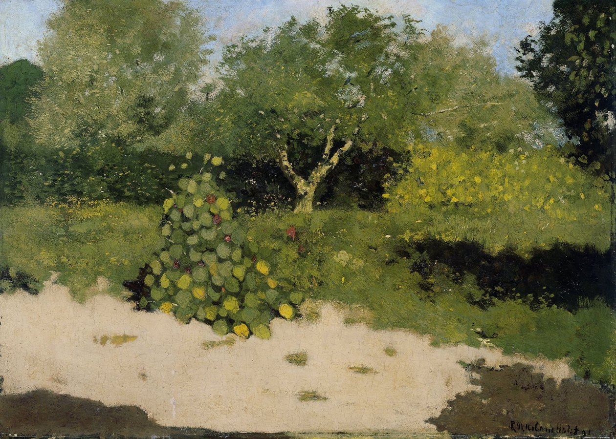 Hjørne af en have med nasturtiums af Richard Nicolaüs Roland Holst