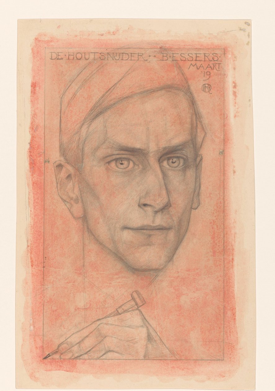 Portræt af træskæreren B. Essers af Richard Nicolaüs Roland Holst