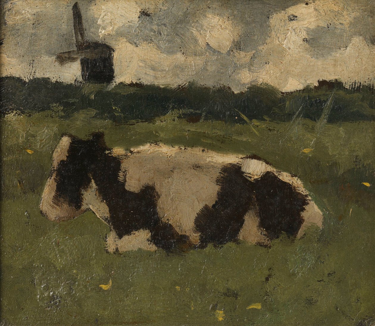 Hvilende ko med en mølle af Richard Nicolaüs Roland Holst