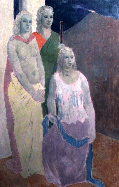 Tre søstre (olie) af Richard Norman Shaw
