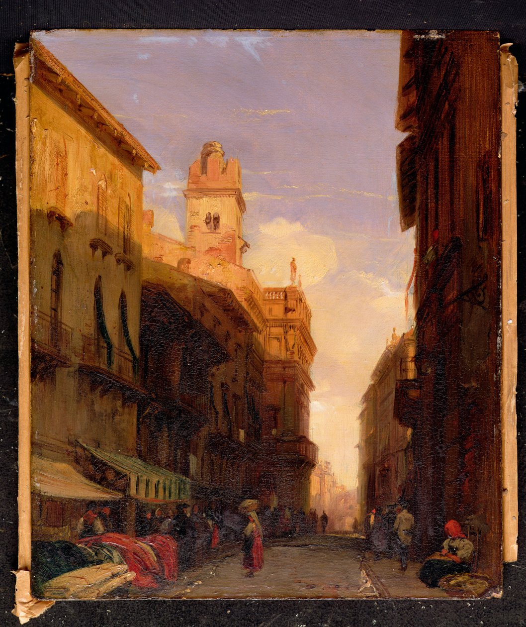 Udsigt over Prins Maffeis palads, Verona af Richard Parkes Bonington