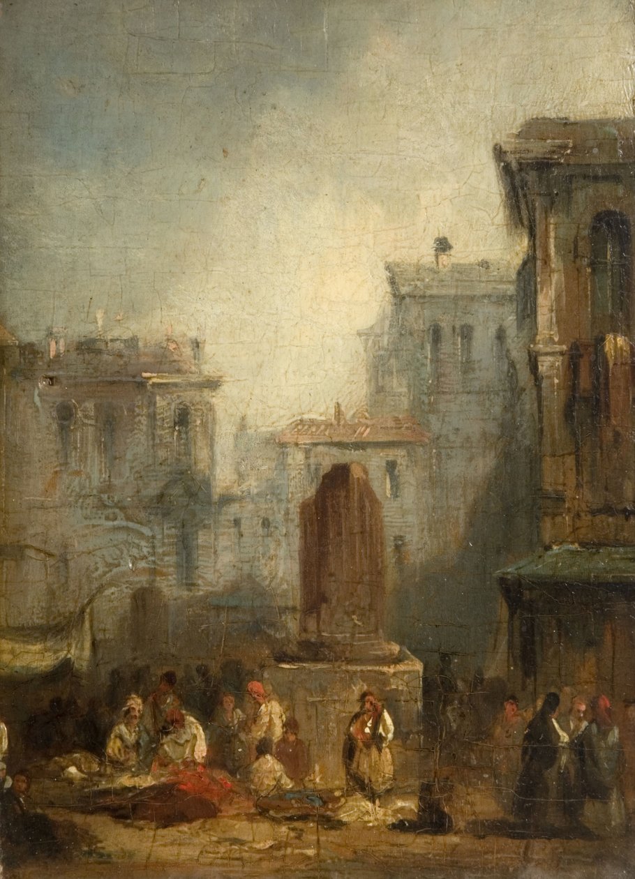 En italiensk by, 1822-28. af Richard Parkes Bonington