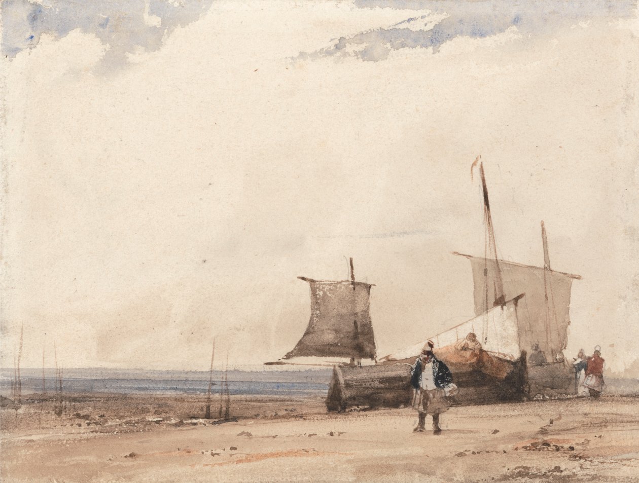 Strandscene af Richard Parkes Bonington