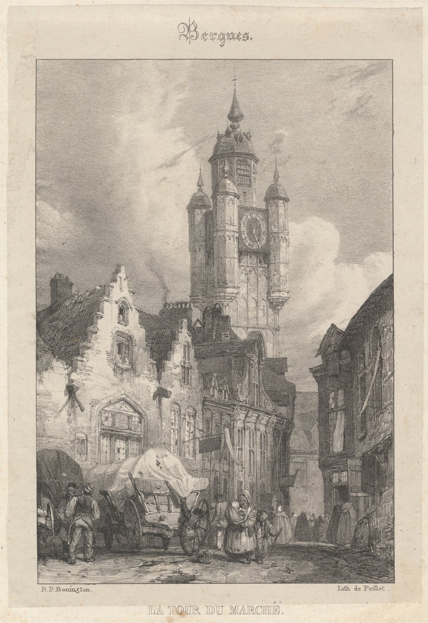 Bergues - Markedstårnet af Richard Parkes Bonington