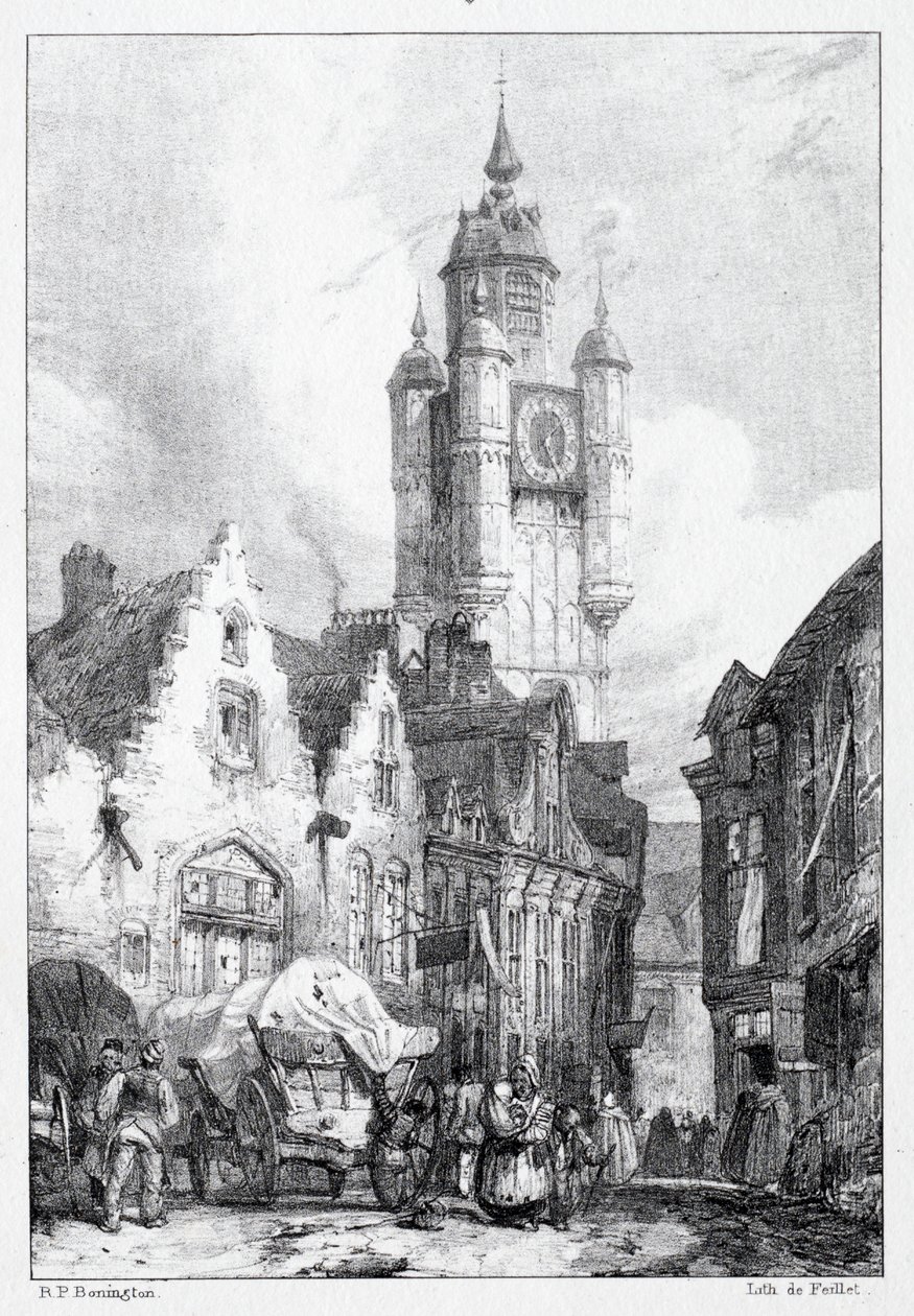 Bergues: Markedstårnet af Richard Parkes Bonington