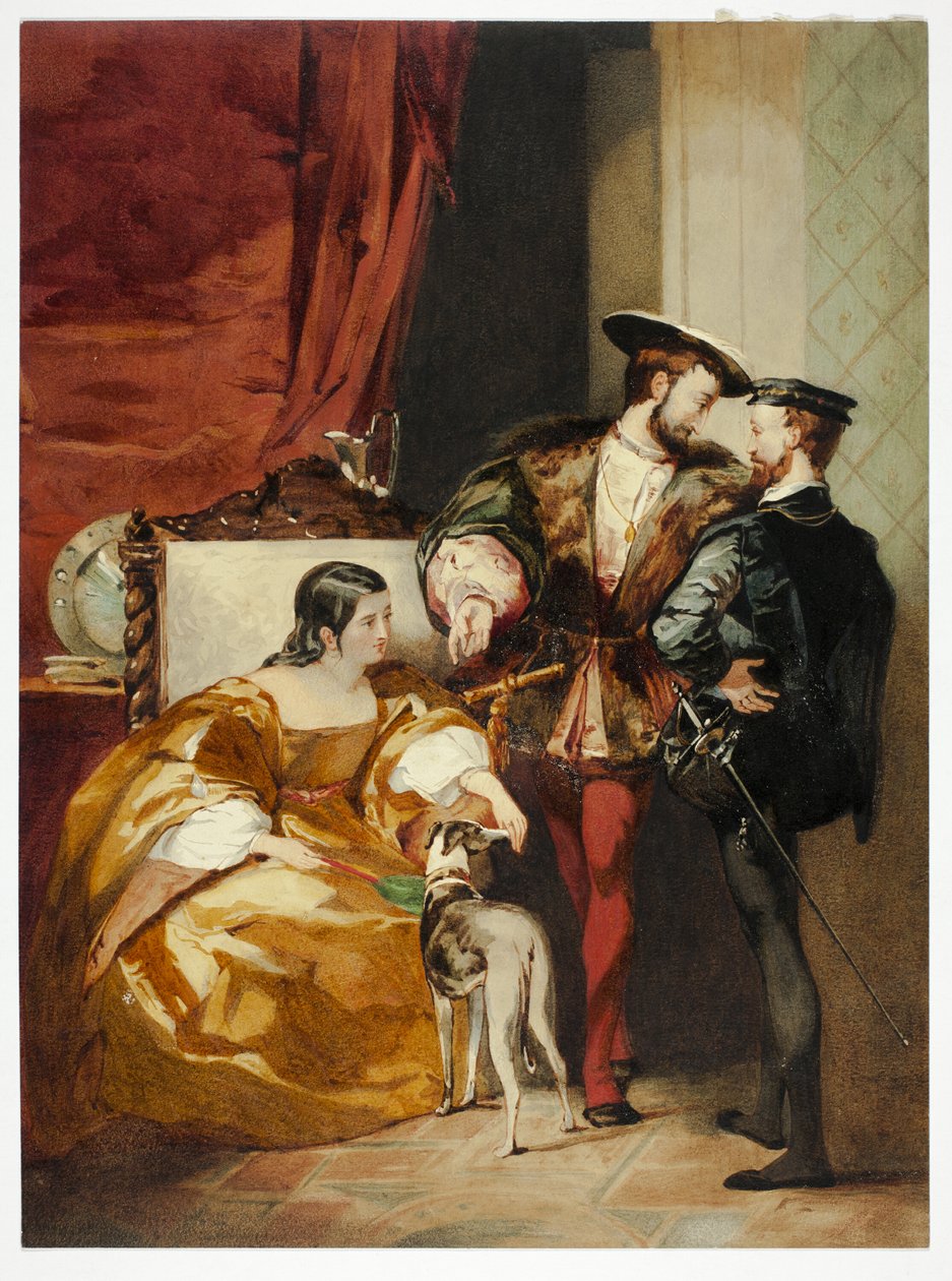 Frans I og hertuginden af Étampes af Richard Parkes Bonington