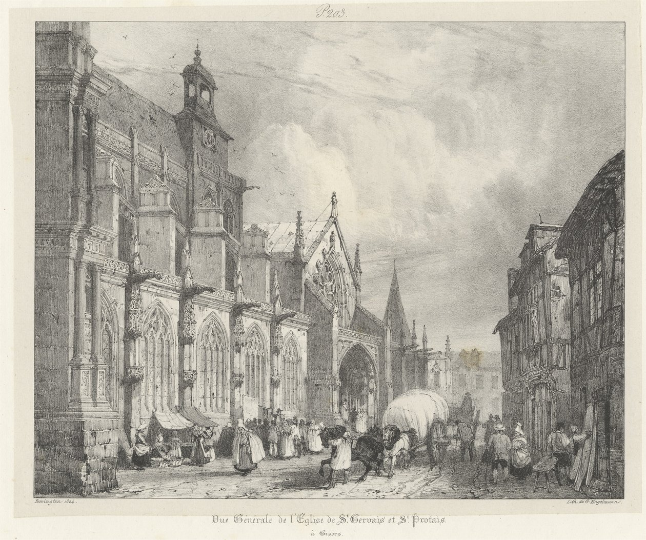Generelt billede af kirken St. Gervais og St. Protais fra 