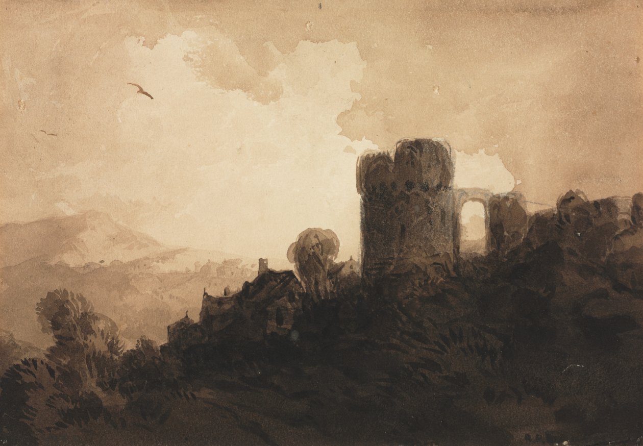 Landskab med Slotsruin af Richard Parkes Bonington