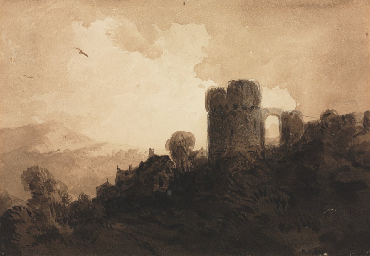 Landskab med Slotsruin. af Richard Parkes Bonington