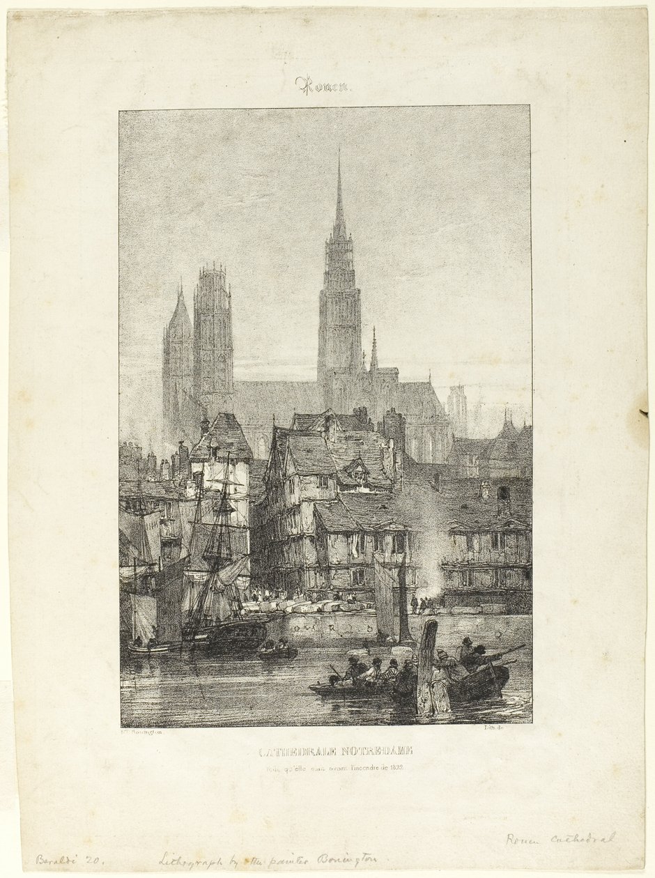 Notre Dame-katedralen i Rouen af Richard Parkes Bonington