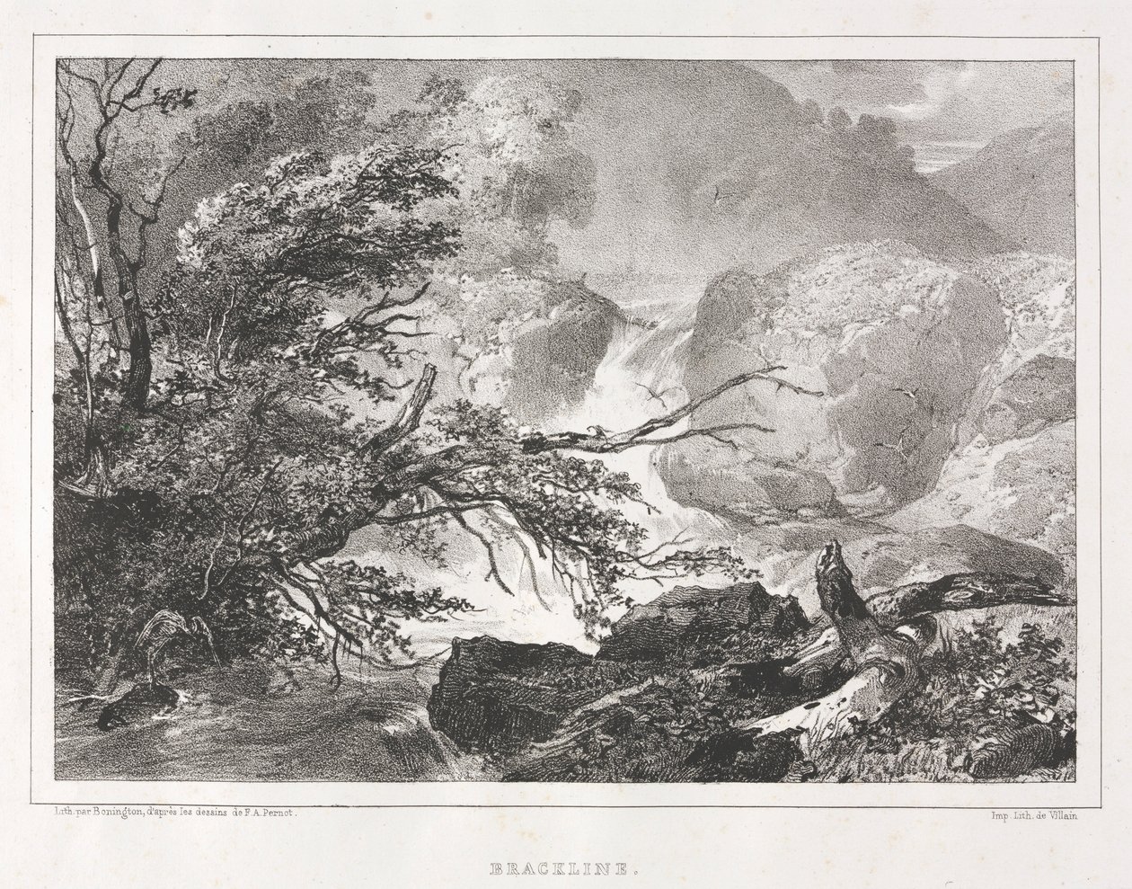 Malerisk udsigt over Skotland: Brackline, 1826. af Richard Parkes Bonington