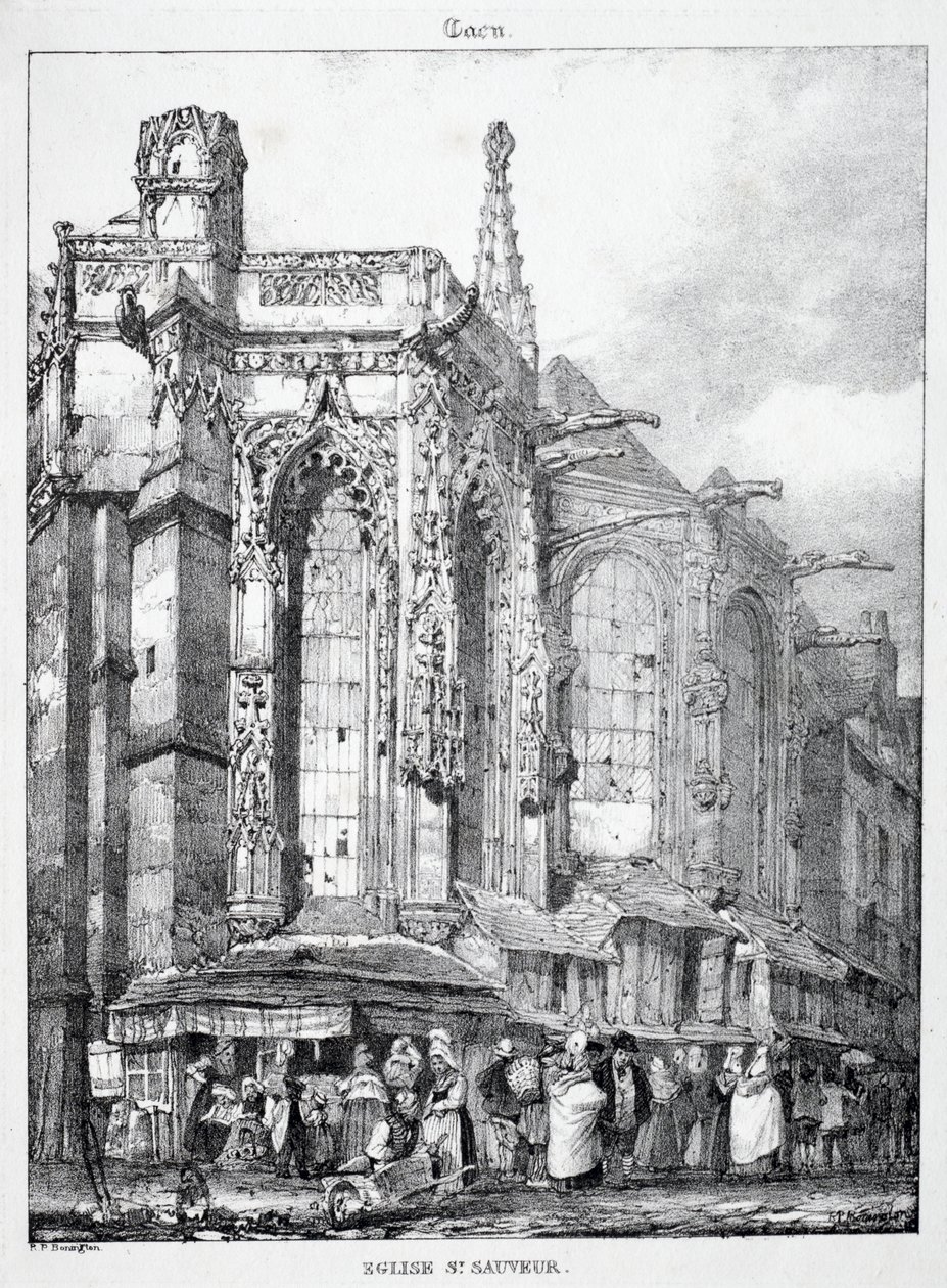 Rester og fragmenter af arkitektur fra middelalderen: Sankt Sauveur kirke, Caën af Richard Parkes Bonington