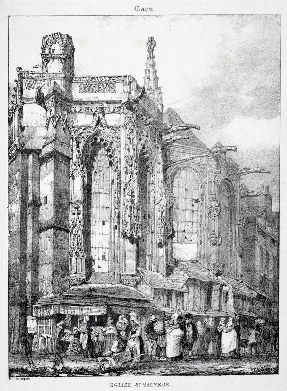 Rester og fragmenter af arkitektur fra middelalderen: Sankt Sauveur kirke, Caën af Richard Parkes Bonington