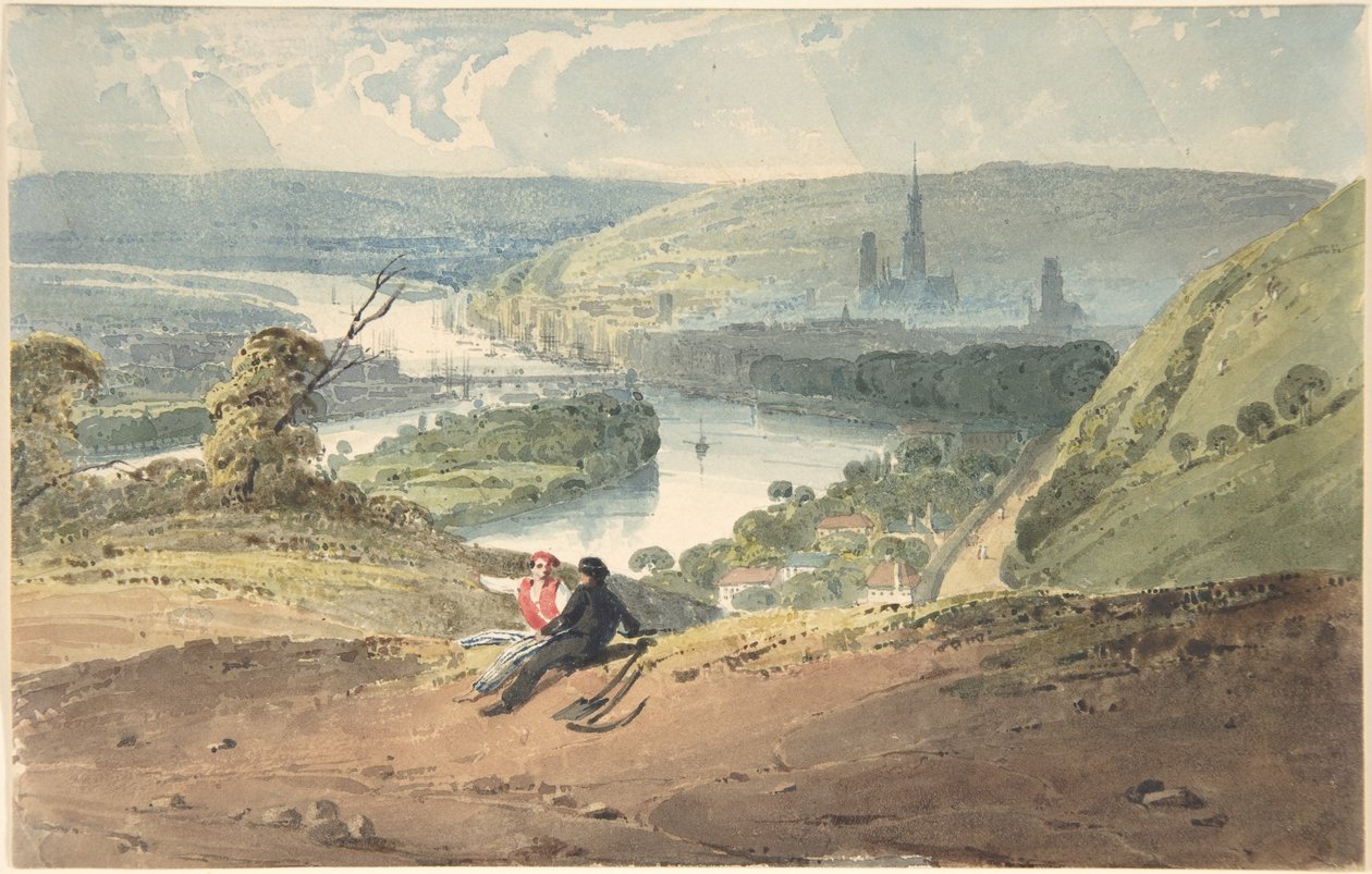 Rouen, udsigt fra Bon-Secours af Richard Parkes Bonington