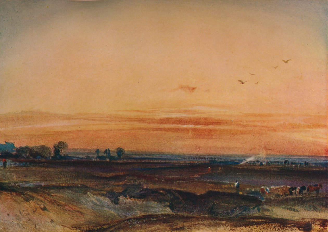 Solnedgang, 1826 af Richard Parkes Bonington