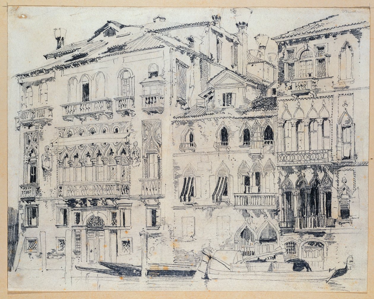 Canal Grande, Venedig, ca. 1826 (blyant) af Richard Parkes Bonington