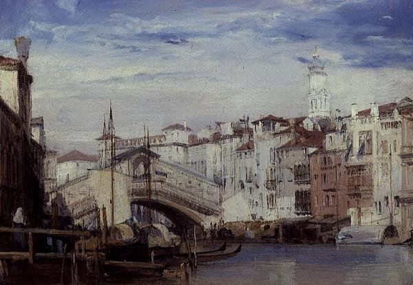 Rialtobroen, Venedig af Richard Parkes Bonington