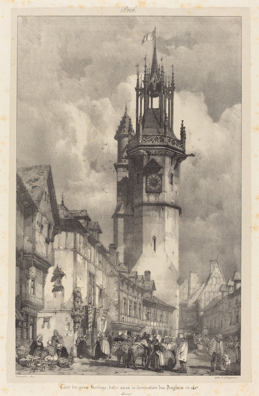 Gros-Horloge Tower, Evreux af Richard Parkes Bonington